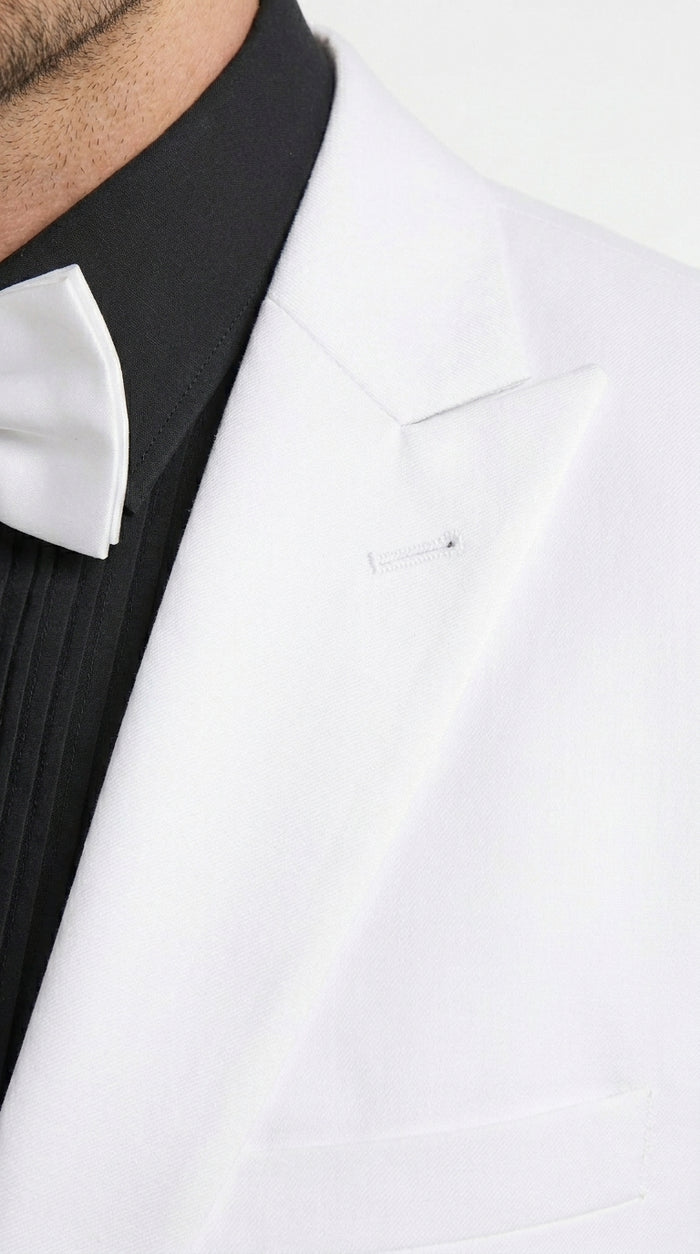 Men’s White Tuxedo Suit with Shorts – Modern Formal Blazer and Short Pants Set for Wedding, Prom Summer Fabric
