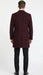 Men’s Burgundy Mid-Length Overcoat – Classic Fit Wool Blend Dress Coat Three Quarter Carcoat Topcoat