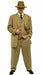 Mens Tan Pinstripe Zoot Suit – 1920s Gangster Vintage 3-Piece Suit with Wide-Leg Pants
