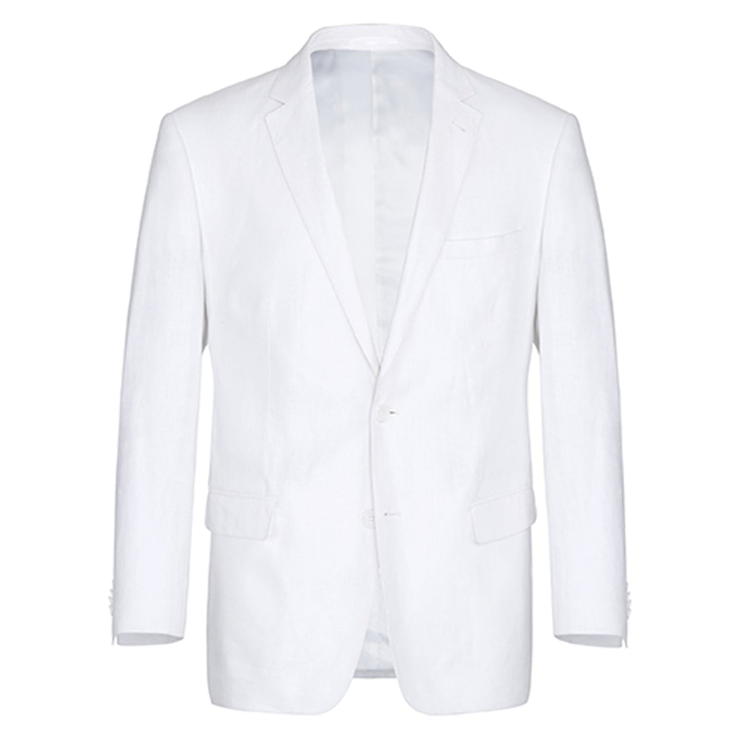 601-20 Men's Notch Lapels White Solid Linen Suits - Image 2