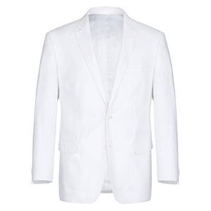 601-20 Men's Notch Lapels White Solid Linen Suits