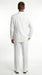 Men’s All White Classic 3 Piece Suit with High Vest, 3 Button Jacket and Pleated Pants
