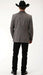 Men’s Charcoal Gray Western Faux Suede Blazer – Double Button Cowboy Jacket for Wedding & Party Wear