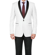 Off White 2 Piece Tuxedo Shawl Lapel Slim Fit