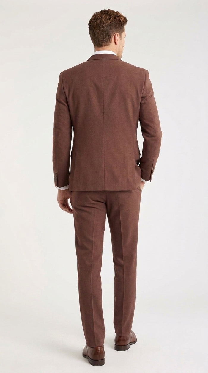 Men’s Coffee Brown 2-Piece Suit – Two-Button Wedding, Business and Formal Suit