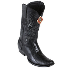 King Exotic Men's Ostrich Leg Black Cowboy Boots - H79 Dubai Toe