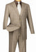 Pompey Collection - Men's Glen Plaid Dress Suit 2 Piece Regular Fit in Tan