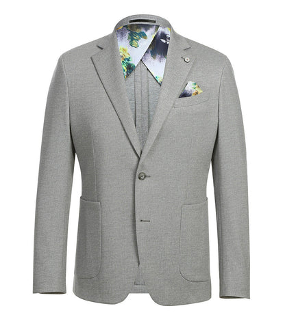 Half Canvas Slim Fit Blazer in Gray - Image 2