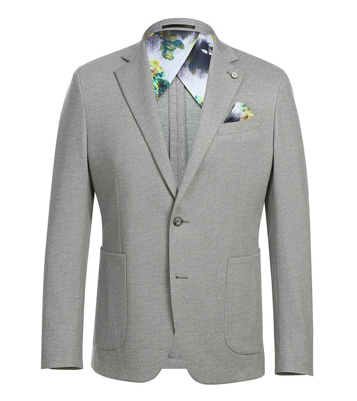 Half Canvas Slim Fit Blazer in Gray - Image 2