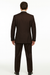 2TR Classic Fit - Executive Cut Poly-rayon Executive Pure Solid Brown Suit Notch Collar Pleated Pants