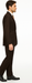2TR Classic Fit - Executive Cut Poly-rayon Executive Pure Solid Brown Suit Notch Collar Pleated Pants