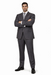 2TR Classic Fit - Executive Cut Poly-rayon Executive Pure Solid Gray Suit Notch Collar Pleated Pants
