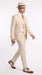Men’s Ivory Cream Pinstripe 3-Piece Suit – 1920s Gangster Gatsby Wedding and Formal Suit