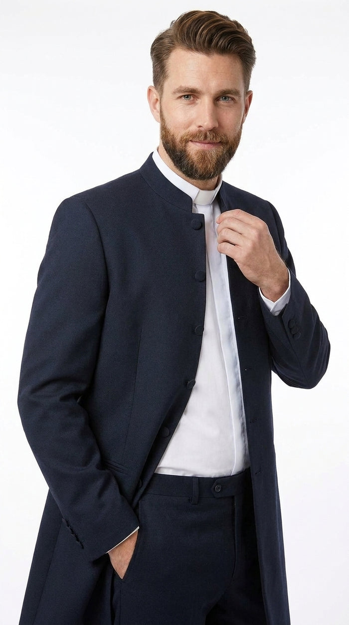Men’s Black Mandarin Collar Suit – Matrix Neo Inspired Long Jacket & Pants Formal Suit