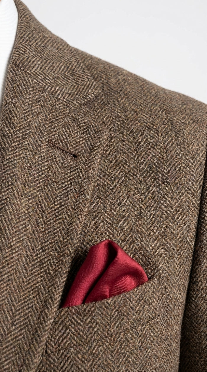 Men’s Brown Herringbone Tweed Groom Suit – Country Wedding & Rustic Wedding Suit