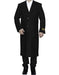 Men's Black Wool Overcoat – 3 Button Ankle Length Winter Dress Coat