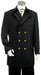 3 Piece Double Breasted Suit - Metal Accents Black Pleated Pants