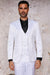 Mens 3-Piece Slim-Fit Shiny All Satin Suit White