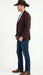 Men’s Burgundy Western  Blazer Jacket, Textured Cowboy Style Sport Coat for  - Tweed Herringbone Maroon Color