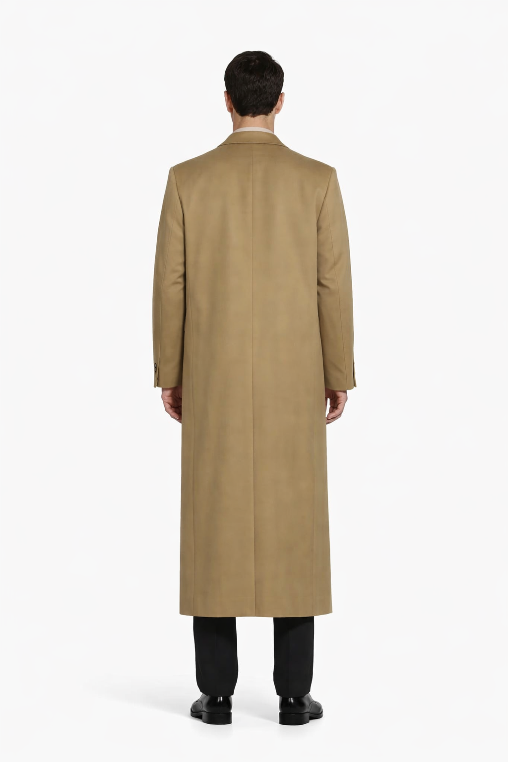 3 Button Camel Full Length Wool Dress Ankle length Top Coat/Overcoat - Mens Overcoat - Image 3