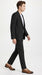 Men’s Black Pinstripe 2-Piece Tuxedo Suit – Two-Button Jacket and Matching Formal Pants