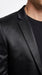 Men’s Black Shiny Sharkskin 2 Piece Suit, Formal Wedding Prom Party Dress Suit