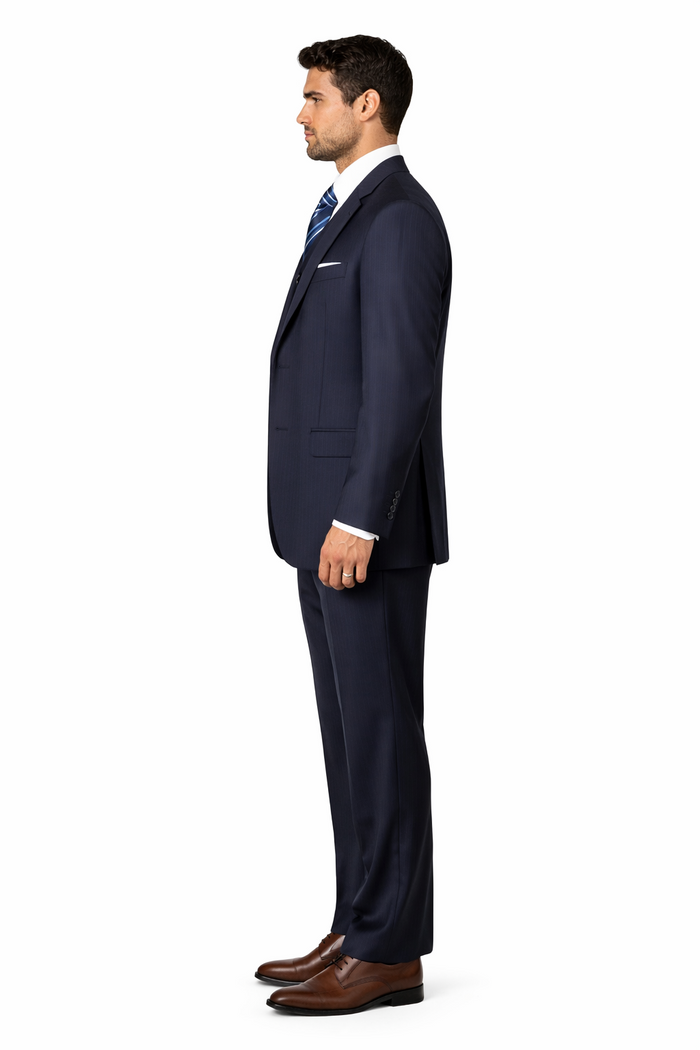 3 PC Vested Dark Navy TNT Men's Designer affordable Cheap Priced Business Suits Clearance Sale online sale - Three Piece Suit