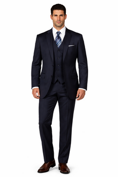 3 PC Vested Dark Navy TNT Men's Designer affordable Cheap Priced Business Suits Clearance Sale online sale - Three Piece Suit
