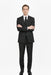 3 Piece Gangster Stripe Mars Vested Fashion Suit Black