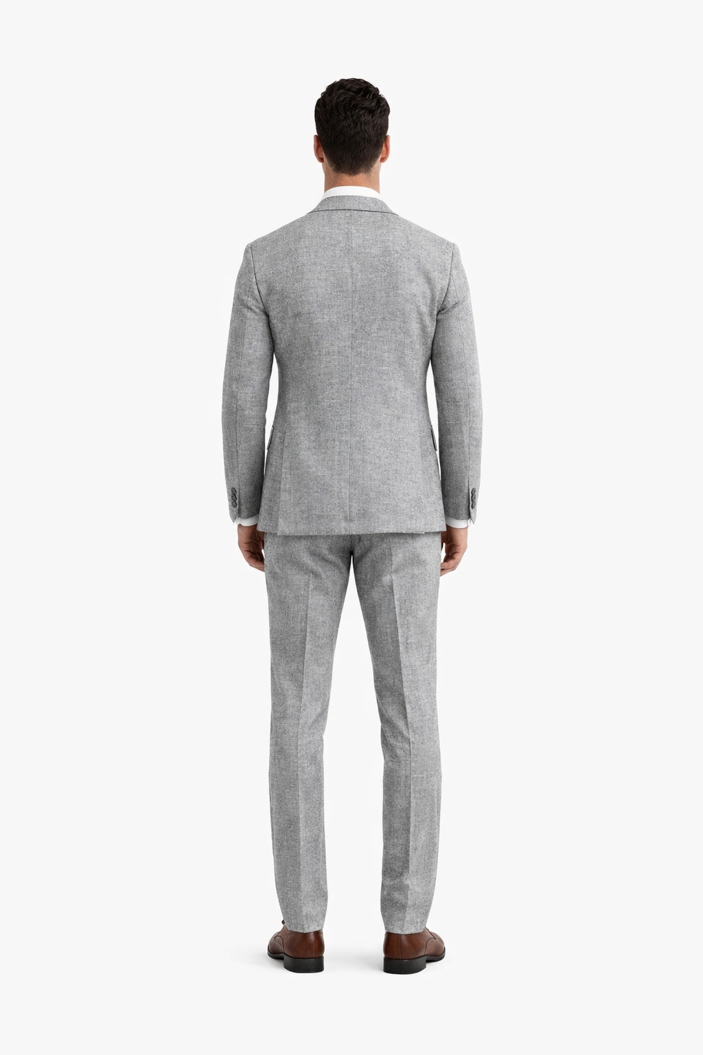 3 Piece Linen Suit - Gray Mens Suit - Vested Summer Suit - Image 3