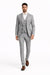 3 Piece Linen Suit - Gray Mens Suit - Vested Summer Suit