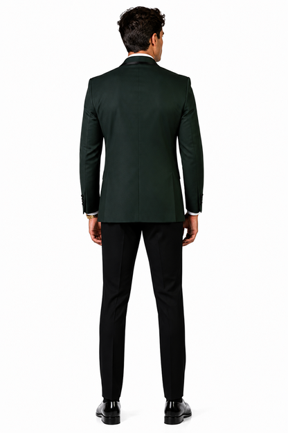 3-Piece Tailored Fit Wool Suit with Bow Tie and Flat Front Pants - Hunter Modern Fit