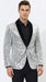 Men’s Silver Sequin Blazer Disco Style Jacket – Black Lapel Party Blazer, Shiny Evening Wear, 70s Dance Outfit, Formal Event Jacket