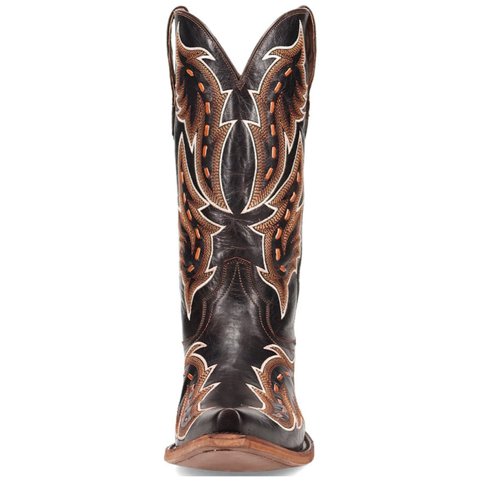 Dan Post Men's Racer Black Leather Snip Toe Western Boots