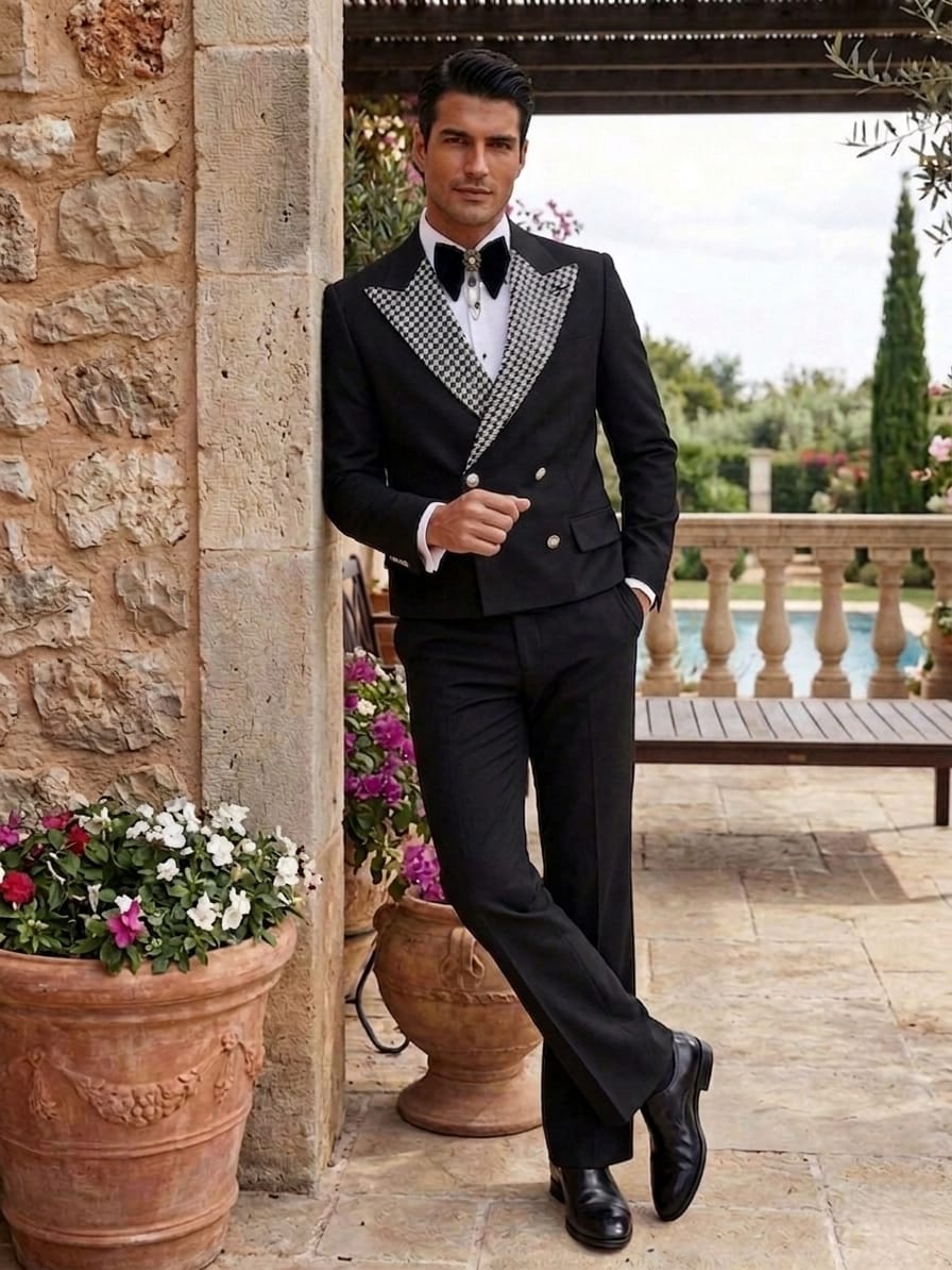 Black Tail Tuxedo - Tailcoat - 1920s Black and Silver