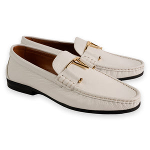 P0215-3218 Deer V buckle - White