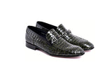 C01708-3470BC Croco Leather with Buckle-Green