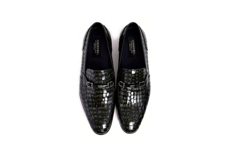 C01708-3470BC Croco Leather with Buckle-Green