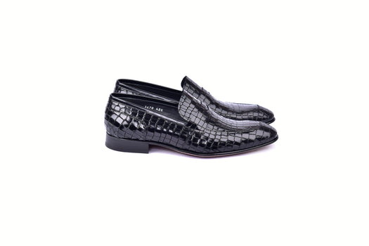C01702-3470C Croco Leather loafer- Black - Image 2
