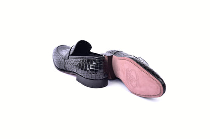 C01702-3470C Croco Leather loafer- Black - Image 3