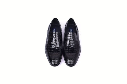 C01702-3470C Croco Leather loafer- Black - Image 4