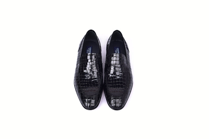 C01702-3470C Croco Leather loafer- Black - Image 4