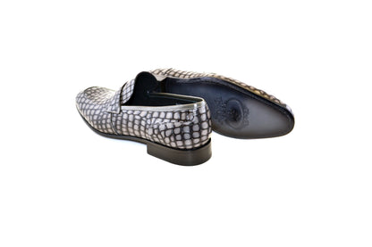 C017-3470C Croco Leather loafer- Grey - Image 3
