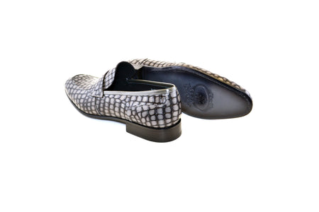 C017-3470C Croco Leather loafer- Grey