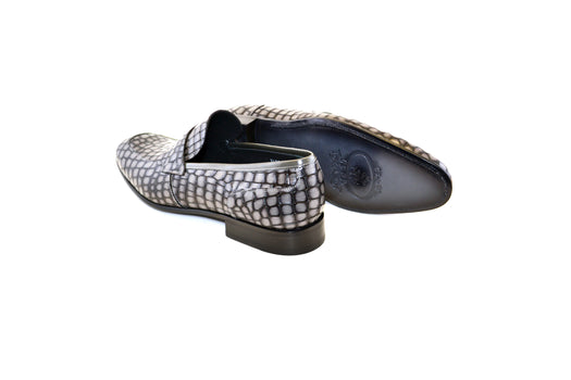 C017-3470C Croco Leather loafer- Grey - Image 3