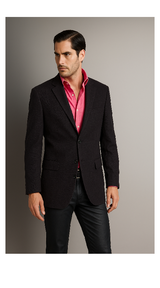 37750-Black Casual Sport Coat Men'S Corduroy Fashion Jacket