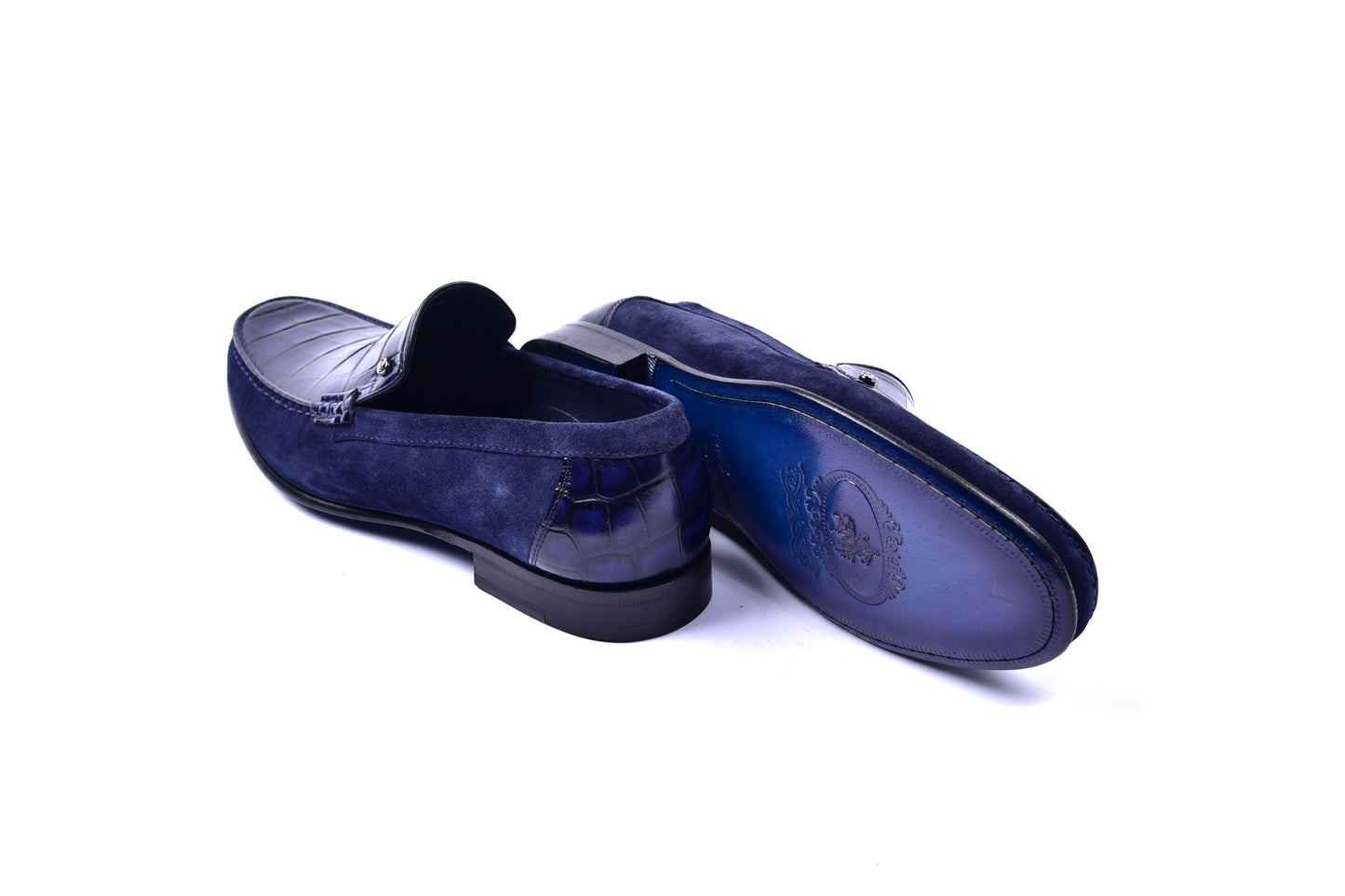 C0014054-3898C Suede And Croco print vamp-Navy - Image 3