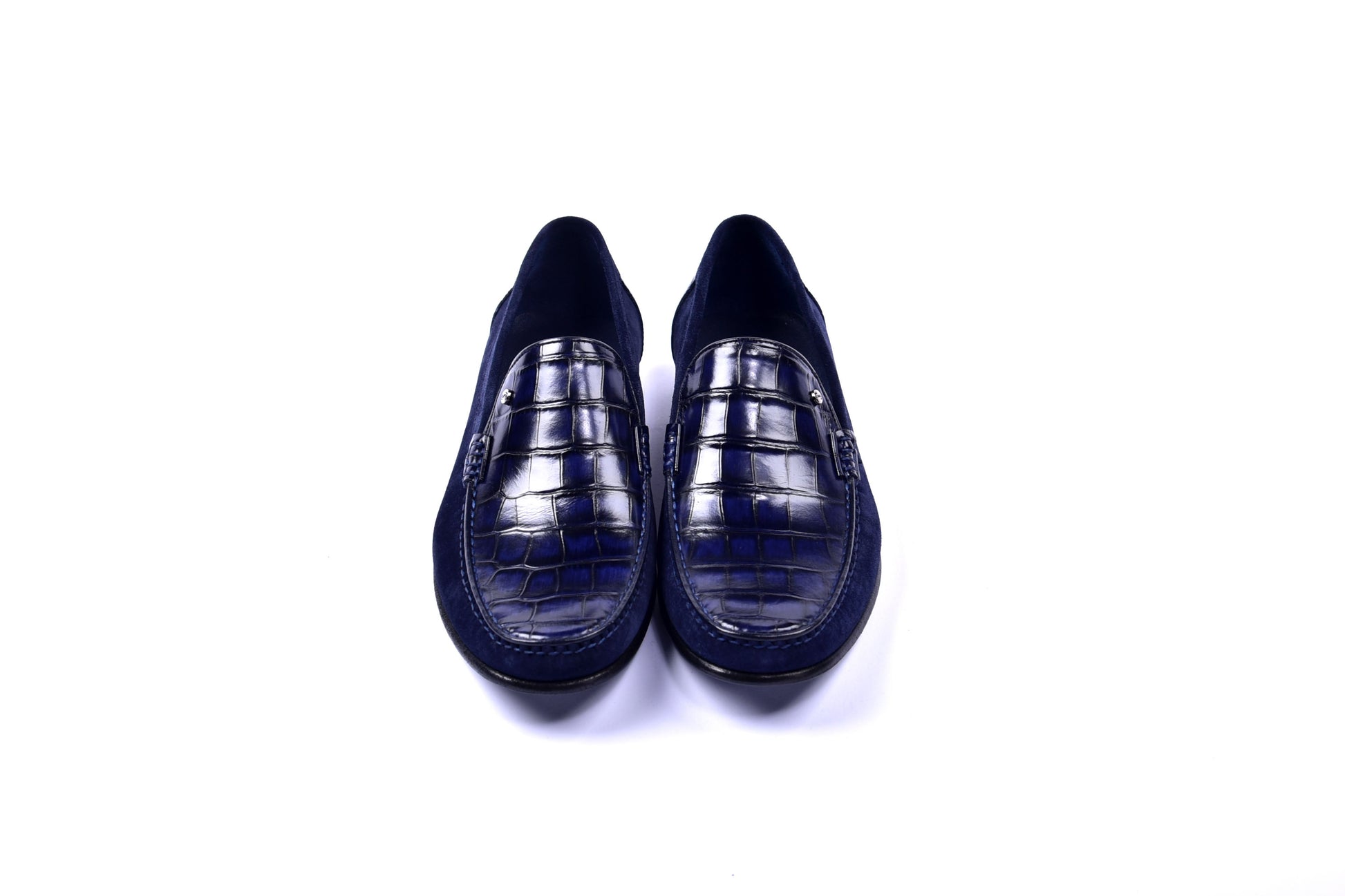 C0014054-3898C Suede And Croco print vamp-Navy - Image 4