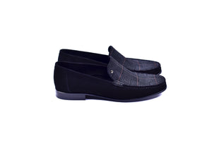 C0014058-3898S Suede Hand-sewn loafer- Black - Image 2