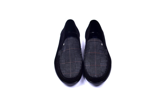 C0014058-3898S Suede Hand-sewn loafer- Black - Image 4